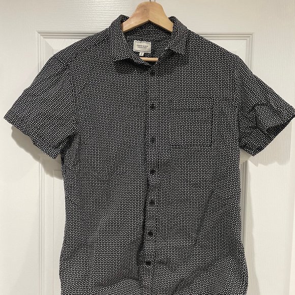 Frank & Oak Black and White Woven Cotton Short Sleeve Button Up - Medium $30 - Picture 6 of 6